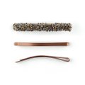 PASSADORES PARA CABELO DE METAL BRONZE E PEDRARIA 3 UNIDADES PANVEL ACESSÓRIOS COLEÇÃO NATURE