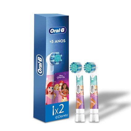 REFIL PARA ESCOVA DENTAL ORAL-B DISNEY PRINCESS A PILHAS 1 UNIDADE + 2 PILHAS AA