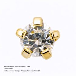 Brinco Perfur Adulto Cristal Dourado