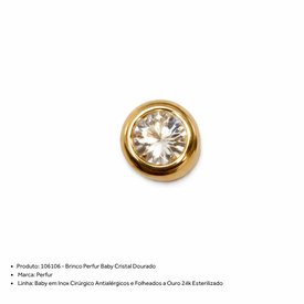 BRINCO PERFUR BABY CRISTAL DOURADO