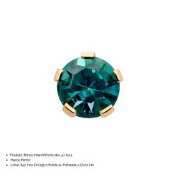 Brinco Perfur Premium Blue Zircon Dourado