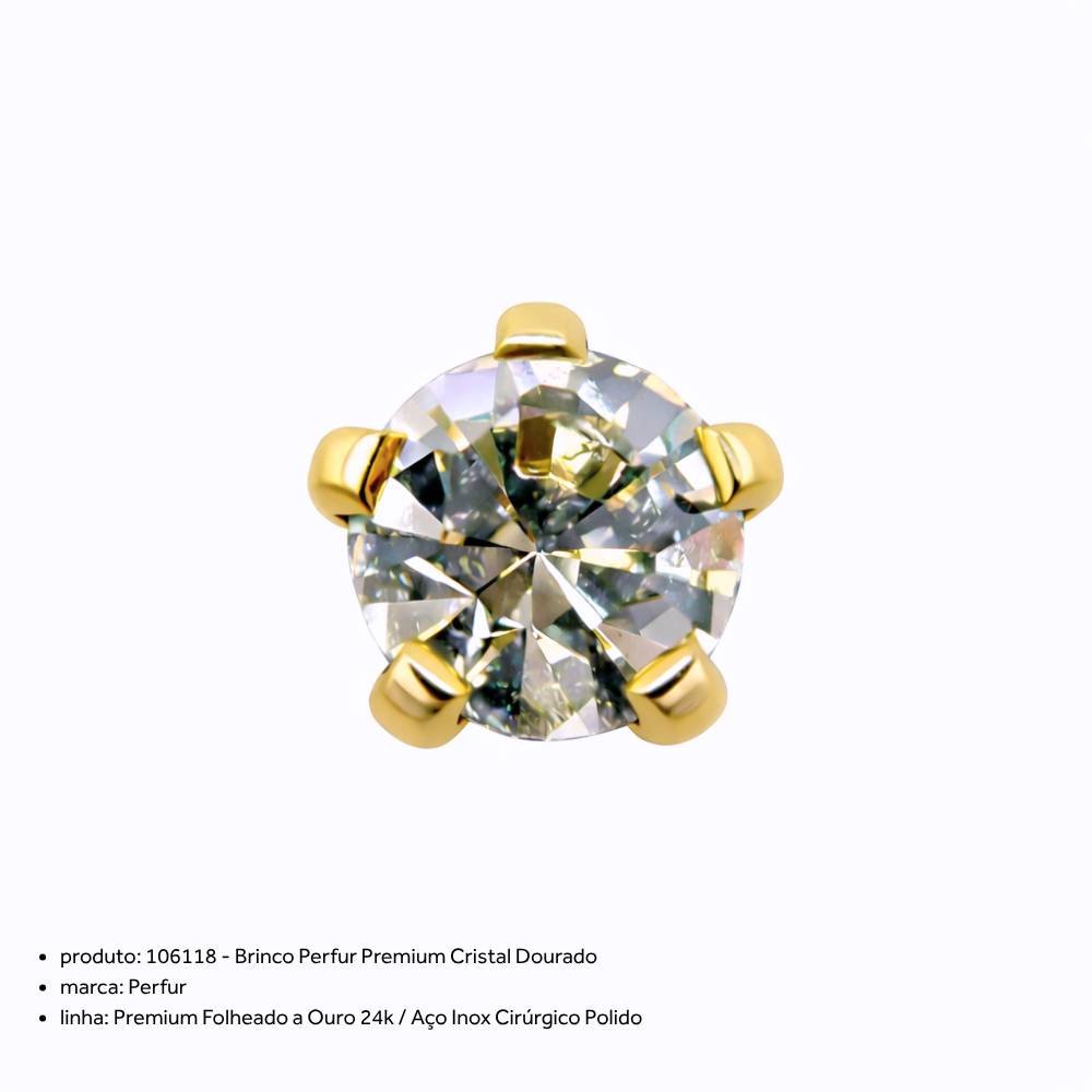 Brinco Perfur Premium Cristal Dourado