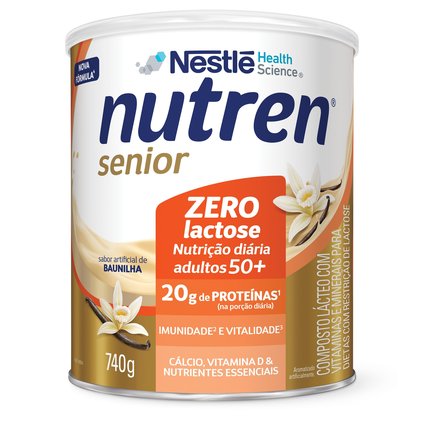 COMPLEMENTO ALIMENTAR NUTREN SENIOR ZERO LACTOSE BAUNILHA 740G