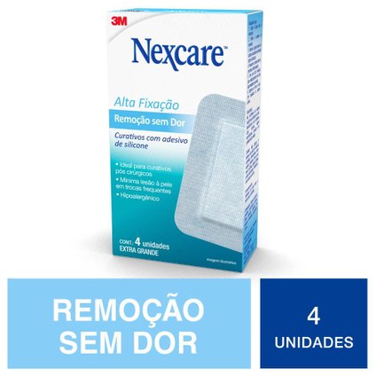 CURATIVO ALTA FIXAÇAO NEXCARE REMOÇAO SEM DOR EXTRA GRANDE COM 4
