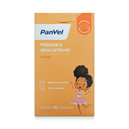 MASCARA DESCARTAVEL INFANTIL PANVEL 50 UNIDADES