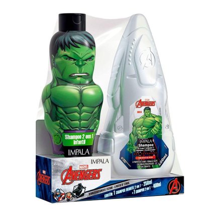 KIT SHAMPOO 2 EM 1 250ML + SHAMPOO 2 EM 1 400ML IMPALA AVENGERS HULK