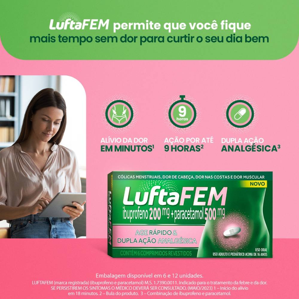 Luftafem Analgésico 12 Comprimidos - PanVel Farmácias