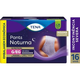 ROUPA ÍNTIMA TENA PANTS NOTURNA G/EG COM 16 UNIDADES