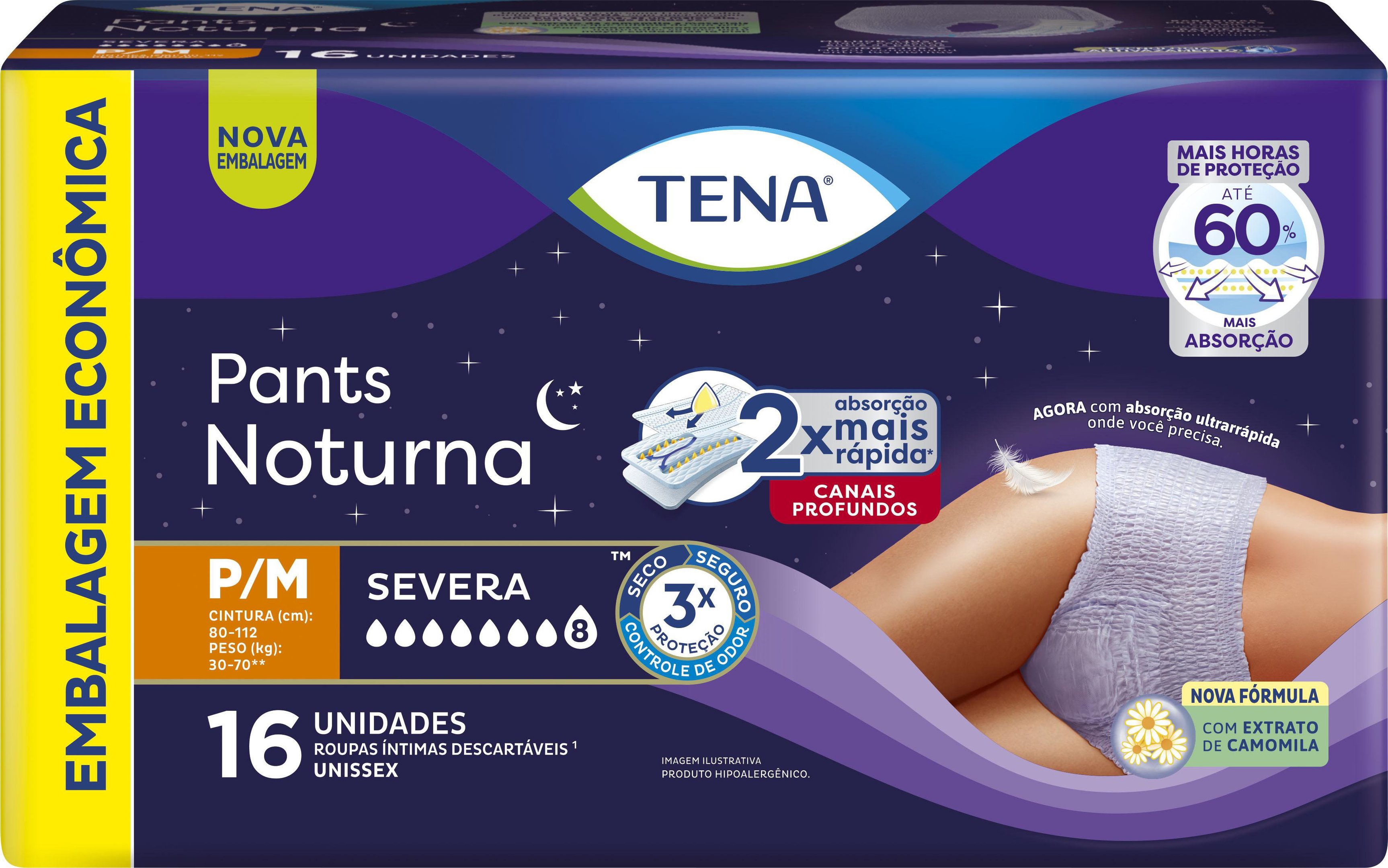 Roupa Íntima Tena Pants Noturna P/m 16 Unidades