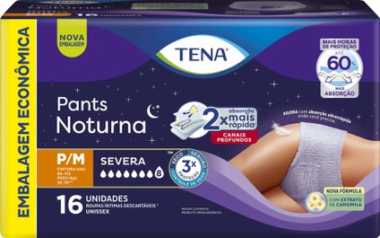 ROUPA ÍNTIMA TENA PANTS NOTURNA P/M 16 UNIDADES