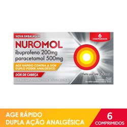 Nuromol Analgésico Com Ibuprofeno 200mg + Paracetamol 500mg 6 Comprimidos