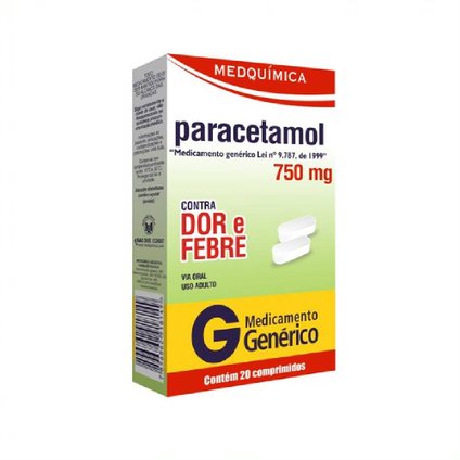 PARACETAMOL 750MG 20 COMPRIMIDOS MEDQUIMICA GENÉRICO