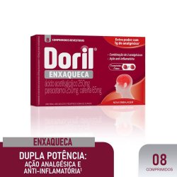 Analgésico Doril Enxaqueca 250mg + 250mg + 65mg 8 Comprimidos