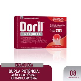 ANALGÉSICO DORIL ENXAQUECA 250MG + 250MG + 65MG 8 COMPRIMIDOS