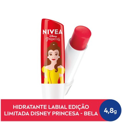 HIDRATANTE LABIAL INFANTIL NIVEA MORANGO SHINE EDIÇÃO LIMITADA DISNEY BELA 4,8G