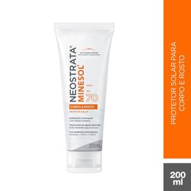 PROTETOR SOLAR FACIAL MINESOL CORPO E ROSTO FPS70 200ML