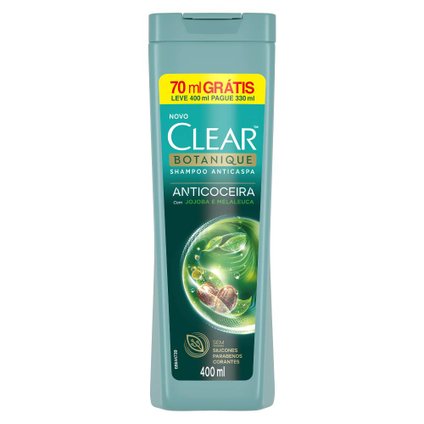 SHAMPOO ANTICASPA CLEAR BOTANIQUE ANTICOCEIRA LEVE 400ML PAGUE 330ML