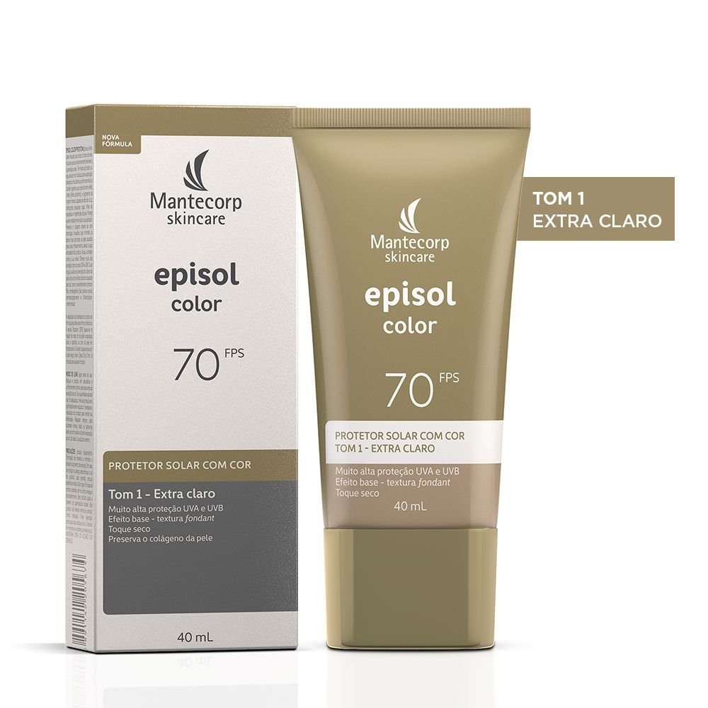 Protetor Solar Episol Color Tom 1 Extra Claro Fps 70 40ml