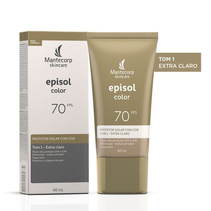 PROTETOR SOLAR FACIAL EPISOL COLOR TOM 1 EXTRA CLARO FPS 70 40ML