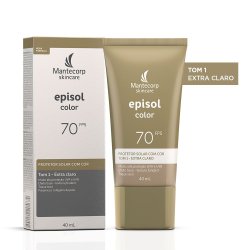 Protetor Solar Facial Episol Color Tom 1 Extra Claro Fps 70 40ml