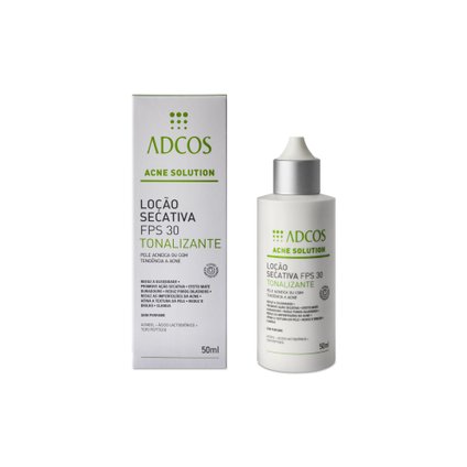 LOÇÃO SECATIVA ADCOS ACNE SOLUTION TONALIZANTE FPS 30 50ML