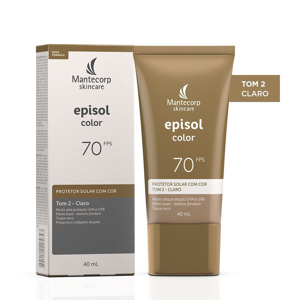 Protetor Solar Episol Color Tom 2 Claro Fps 70 40ml