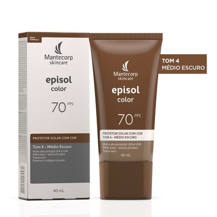 PROTETOR SOLAR FACIAL EPISOL COLOR TOM 4 MÉDIO ESCURO FPS 70 40ML