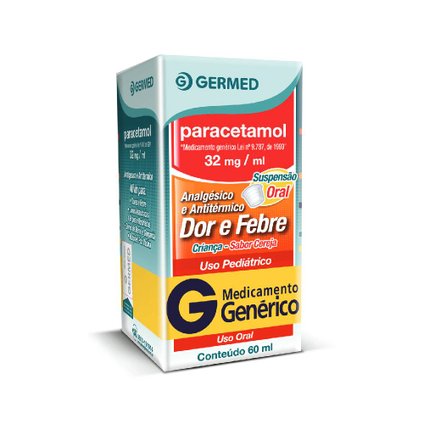 PARACETAMOL INFANTIL 32MG/ML SUSPENSÃO ORAL 60ML GERMED GENÉRICO