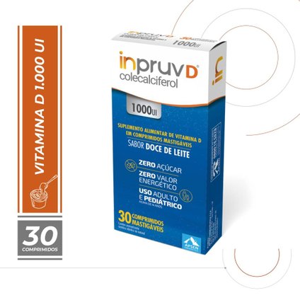 INPRUV D 1.000UI CAIXA COM 30 COMPRIMIDOS MASTIGÁVEIS OR