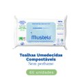 TOALHAS UMEDECIDAS COMPOSTÁVEIS MUSTELA SEM PERFUME 60 UNIDADES