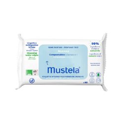 Toalhas Umedecidas Compostáveis Mustela Sem Perfume 60 Unidades