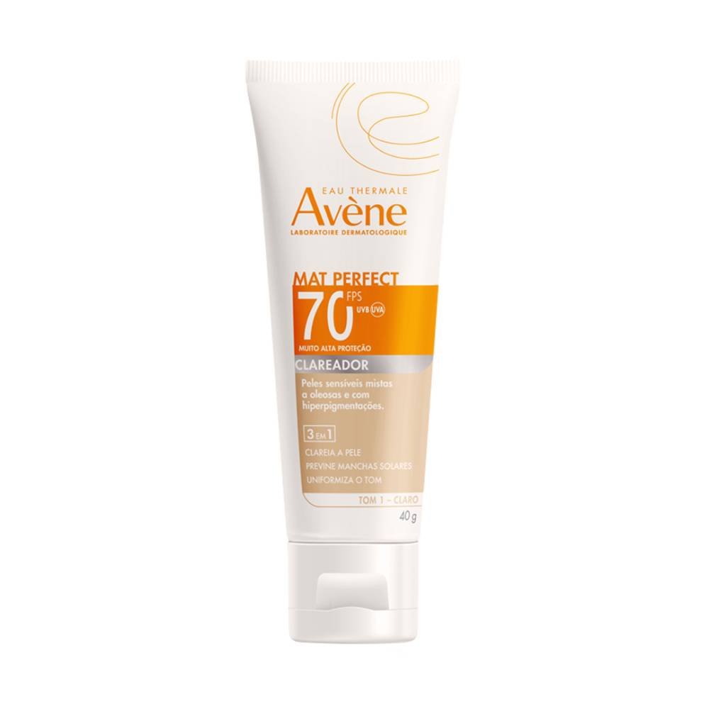 Protetor Solar Avène Mat Perfect Fluido Clareador Cor Clara Fps 70 40g