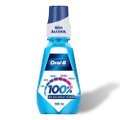 ENXAGUANTE BUCAL ORAL B 100%, SEM ÁLCOOL SABOR MENTA 500ML