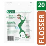 Fio Dental Gum Flosser Dual Technique Com 20 Unidades