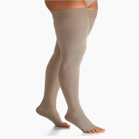 MEIA SIGVARIS SELECT COMFORT PREMIUM MEIA COXA COMPRESSÃO 20-30 MMHG G NORMAL PONT ABERTA NAT ESC