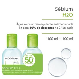 KIT ÁGUA MICELAR BIODERMA SEBIUM H20 100ML + 100ML COM 50% DE DESCONTO