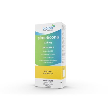 SIMETICONA 125MG 10 CAPSULAS BIOLAB GENERICO