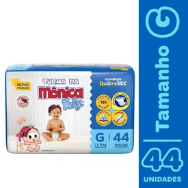 FRALDA TURMA DA MÔNICA BABY G COM 44 UNIDADES
