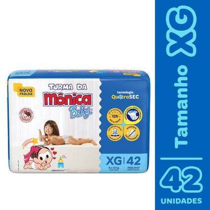 FRALDA TURMA DA MÔNICA BABY XG COM 42 UNIDADES