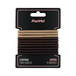 Elástico Para Cabelos 3 Cores Marrom 4mm 10 Unidades Panvel Acessórios