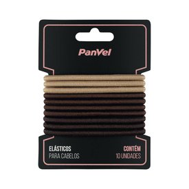 ELÁSTICO PARA CABELOS 3 CORES MARROM 4MM 10 UNIDADES PANVEL ACESSÓRIOS