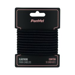 Elástico Para Cabelos Preto 4mm 10 Unidades Panvel Acessórios