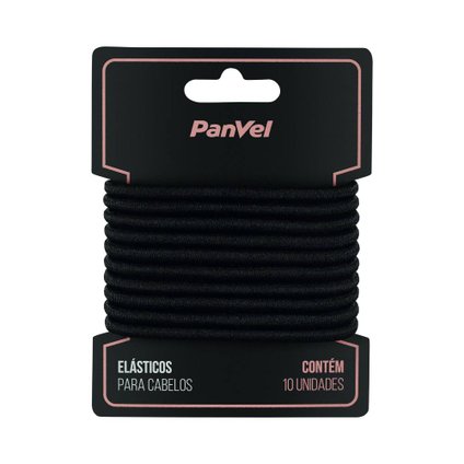 ELÁSTICO PARA CABELOS PRETO 4MM 10 UNIDADES PANVEL ACESSÓRIOS