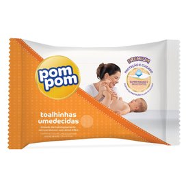 LENÇO UMEDECIDO POMPOM SUPER MACIO PREMIUM COM 46 UNIDADES