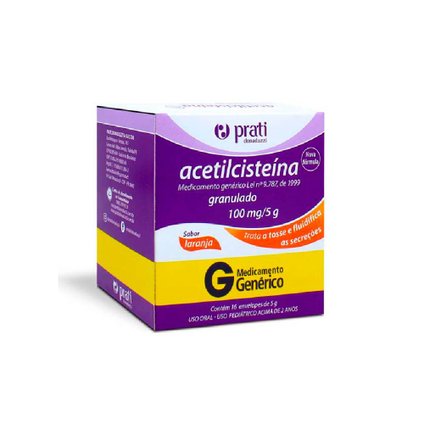 ACETILCISTEINA 100MG/5G 16 ENVELOPES 5G PRATI GEN