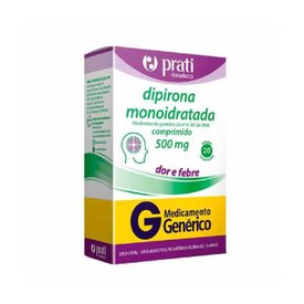 Dipirona Monoidratada 500Mg 20 Comprimidos Prati Genérico