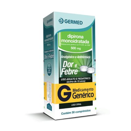 DIPIRONA SODICA 500 MG 30 COMPRIMIDOS GERMED GENERICO