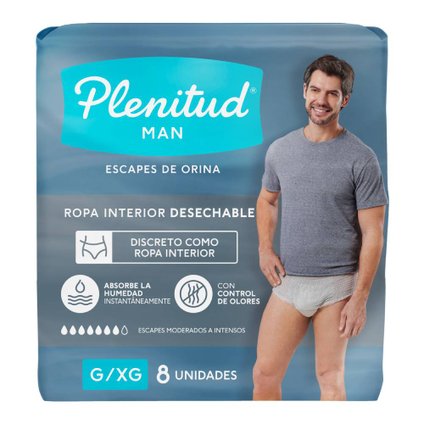ROUPA ÍNTIMA DESCARTÁVEL PLENITUD MAN G/XG 8 UNIDADES