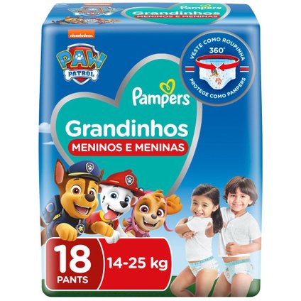 FRALDA PAMPERS GRANDINHOS XXG 14-25KG 18 UNIDADES
