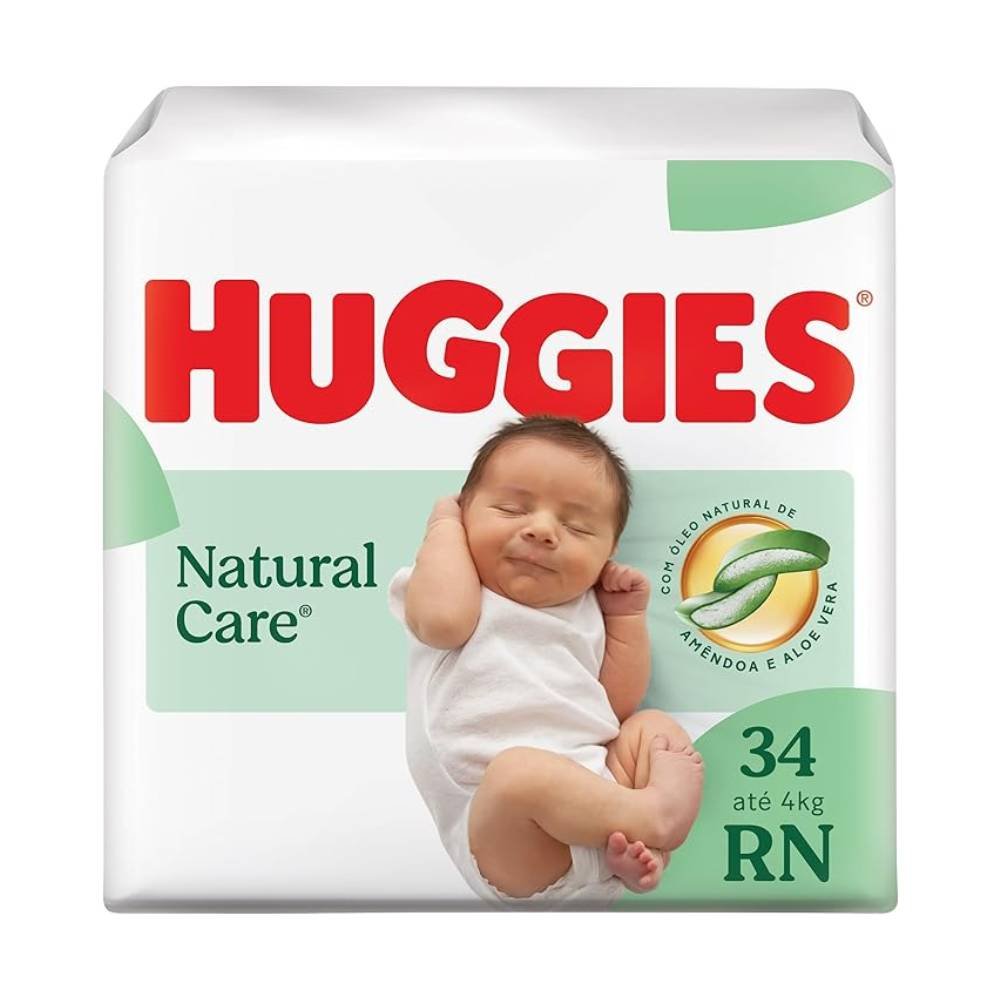 Fralda Huggies Premium Natural Care Rn 34 Unidades